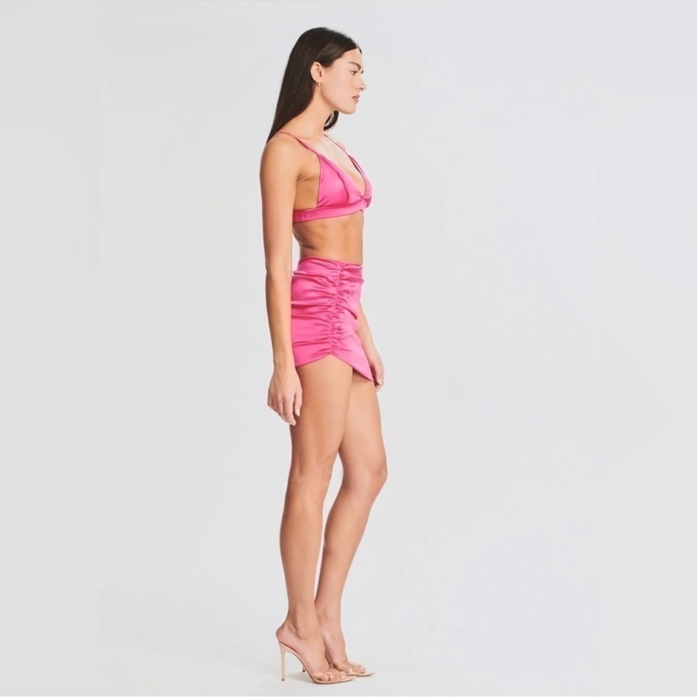 NWT SER.O.YA SAPO Silk Mini Skirt Fuschia Pink Sz Medium - Picture 3 of 10